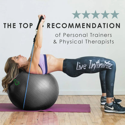 Exercise Ball Extra Thick Workout Pregnancy Ball Chair for Home Workout (Gray, 85Cm)