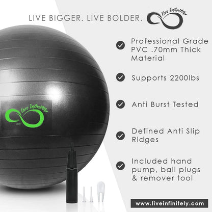 Exercise Ball Extra Thick Workout Pregnancy Ball Chair for Home Workout (Gray, 85Cm)