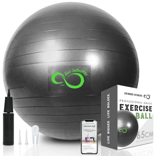 Exercise Ball Extra Thick Workout Pregnancy Ball Chair for Home Workout (Gray, 85Cm)